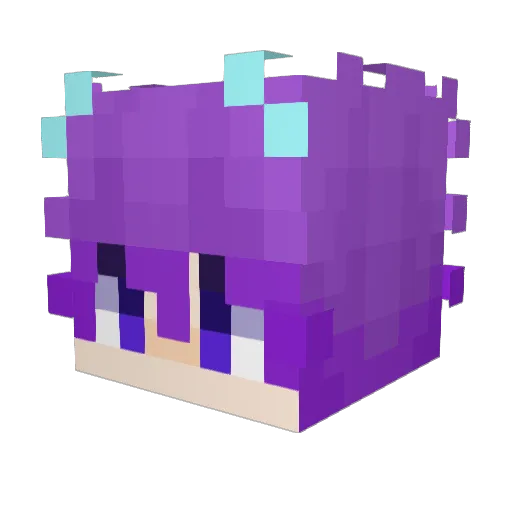 Novamethyst Minecraft avatar head, 3D render