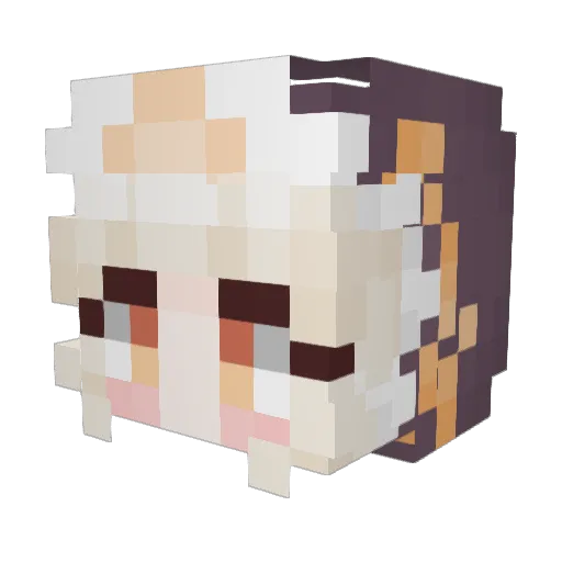 Novastrala Minecraft avatar head, 3D render