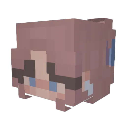 Novemberleni Minecraft avatar head, 3D render