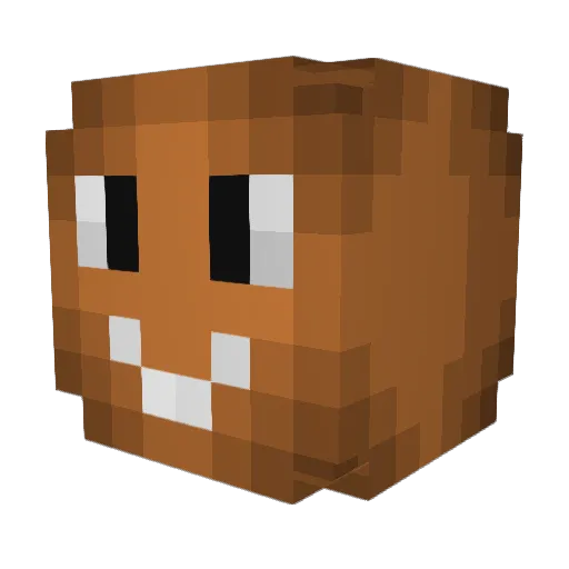 Noveyy Minecraft avatar head, 3D render