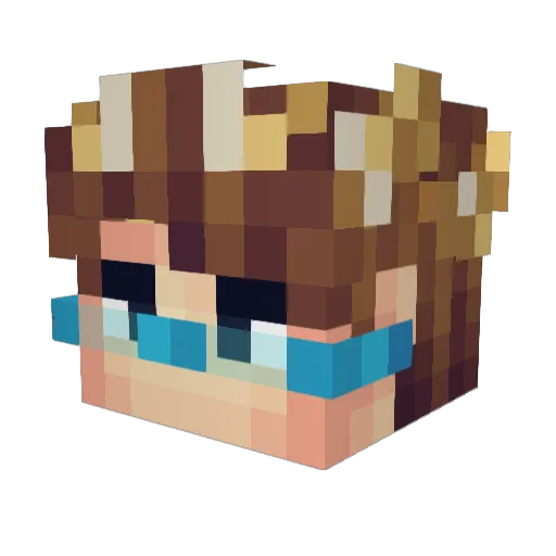 NoviChai Minecraft avatar head, 3D render