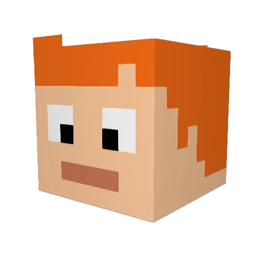 Noviello Minecraft avatar head, 3D render