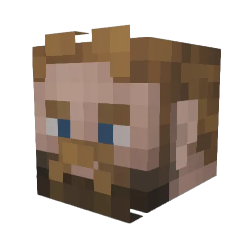 Novigrad Minecraft avatar head, 3D render
