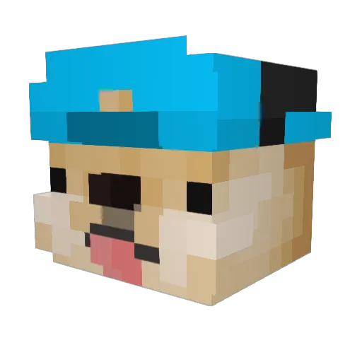 Novihao Minecraft avatar head, 3D render