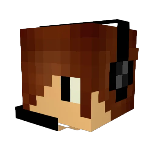 Nowhn Minecraft avatar head, 3D render