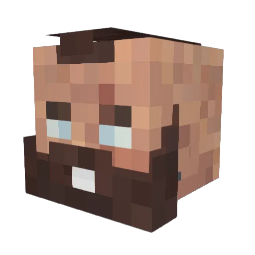 Nowin3D Minecraft avatar head, 3D render