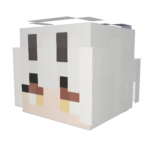 Nowjia Minecraft avatar head, 3D render