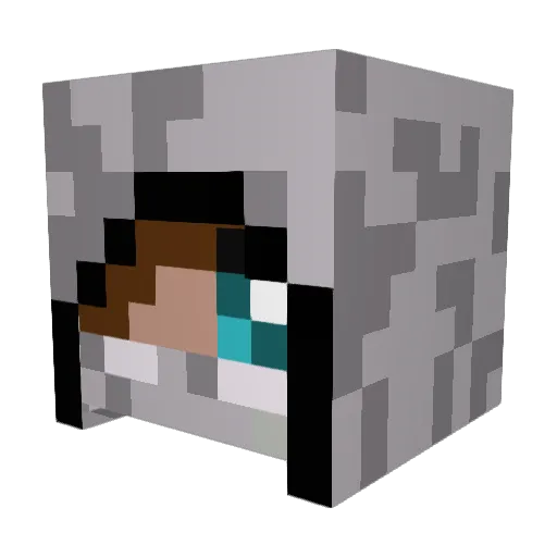 NoxVi Minecraft avatar head, 3D render