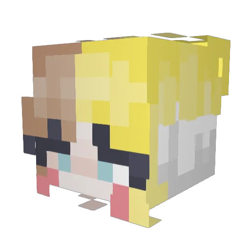 Noxbinary Minecraft avatar head, 3D render