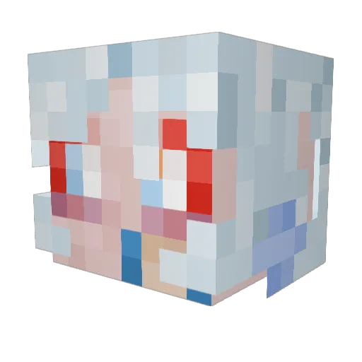 Noxou Minecraft avatar head, 3D render