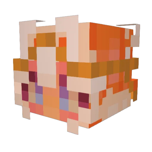 Noyayau Minecraft avatar head, 3D render