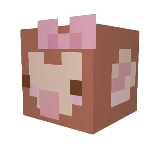 Noyeu Minecraft avatar head, 3D render