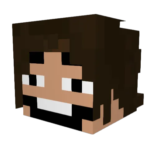 Nozall Minecraft avatar head, 3D render