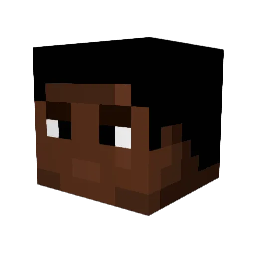 Noziek Minecraft avatar head, 3D render