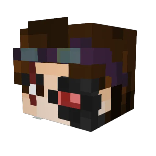 NozomiK Minecraft avatar head, 3D render