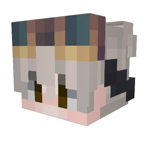 Nozomoo Minecraft avatar head, 3D render