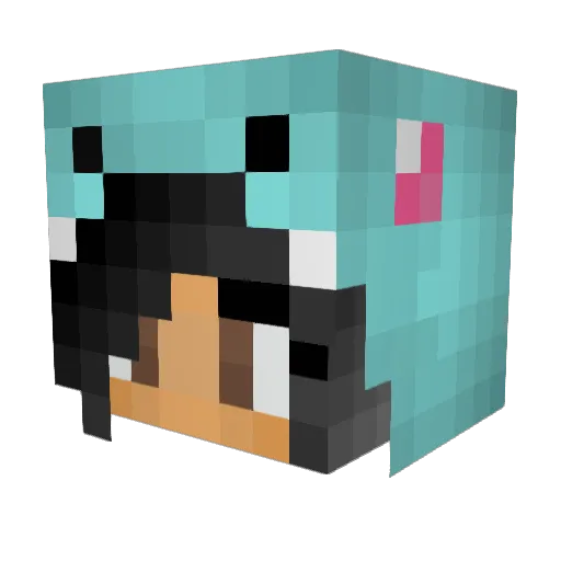 Nozumu Minecraft avatar head, 3D render