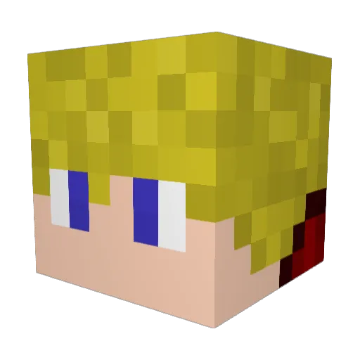 NpZZZ Minecraft avatar head, 3D render