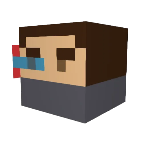 Npkj Minecraft avatar head, 3D render