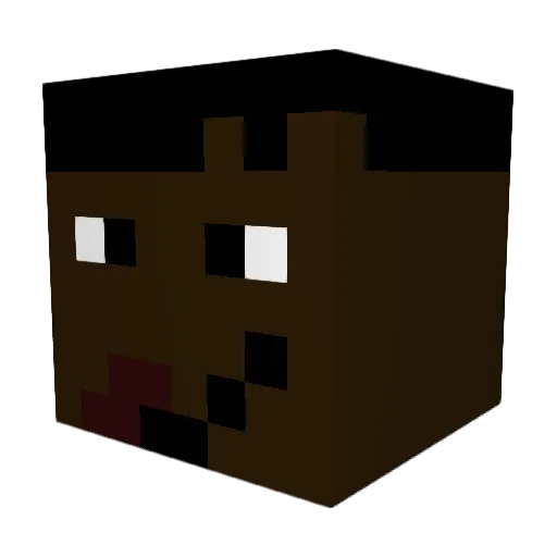 Nqmaba Minecraft avatar head, 3D render