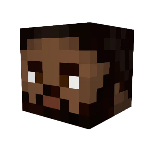 Nqyot Minecraft avatar head, 3D render