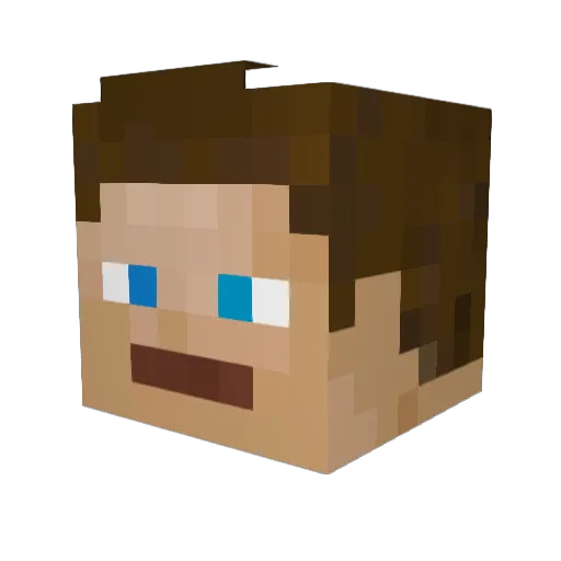Nrockett Minecraft avatar head, 3D render