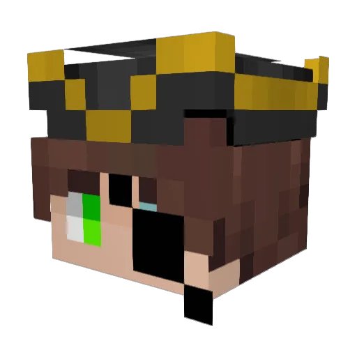 Nround Minecraft avatar head, 3D render