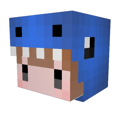 Nrove Minecraft avatar head, 3D render