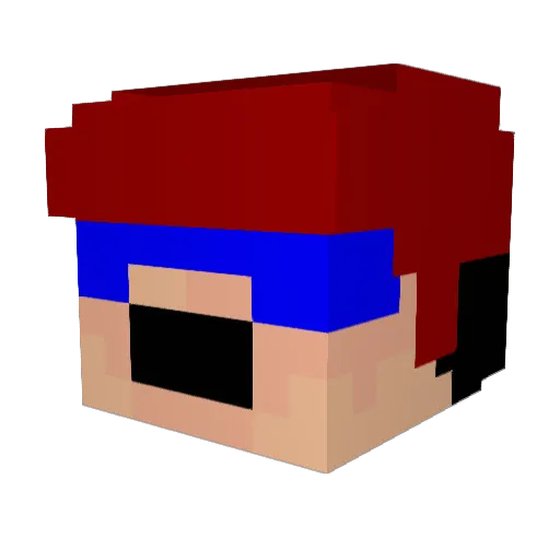 Nssxni Minecraft avatar head, 3D render