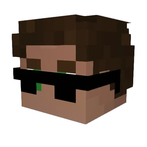 Nu_jo Minecraft avatar head, 3D render