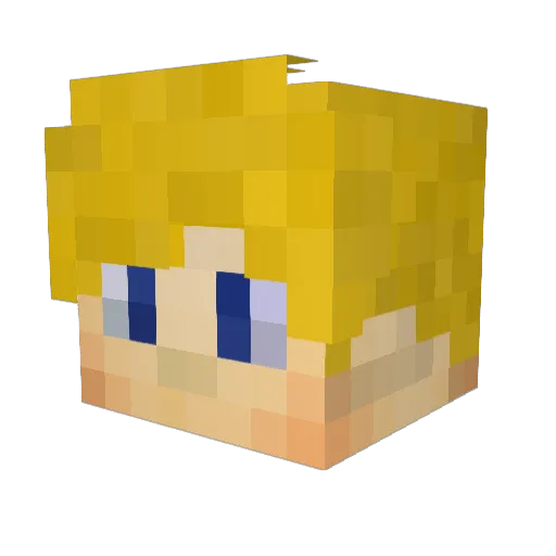 Nu_kko Minecraft avatar head, 3D render