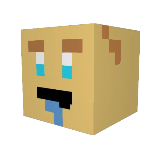Nubiekatofel Minecraft avatar head, 3D render