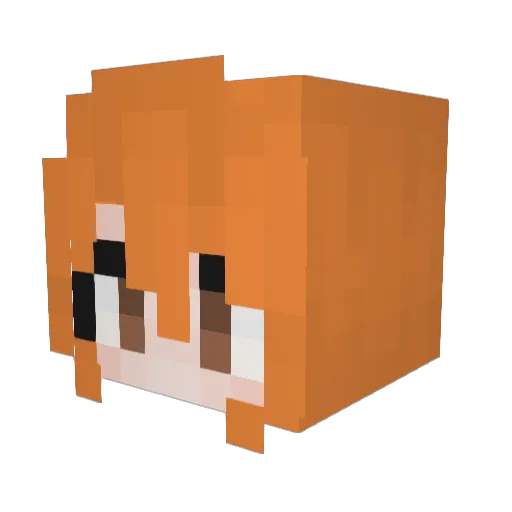 Nubishi Minecraft avatar head, 3D render
