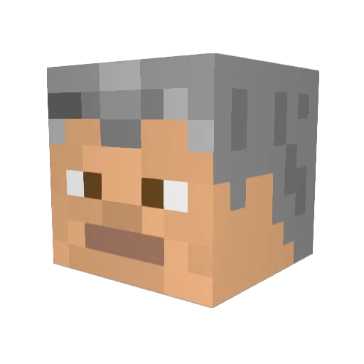 Nubiubi Minecraft avatar head, 3D render
