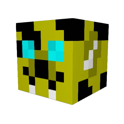Nubum Minecraft avatar head, 3D render