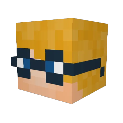 Nuchie Minecraft avatar head, 3D render