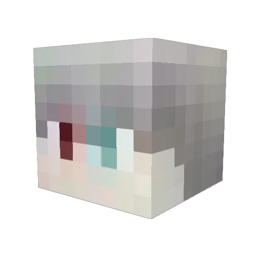 NuckyJin Minecraft avatar head, 3D render