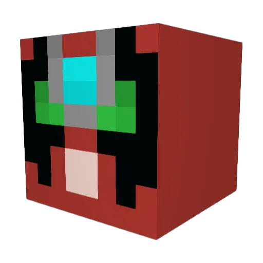 NuclearPink Minecraft avatar head, 3D render