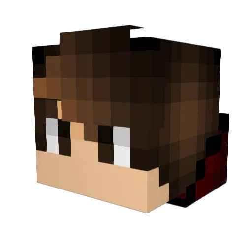 Nuddigaming Minecraft avatar head, 3D render