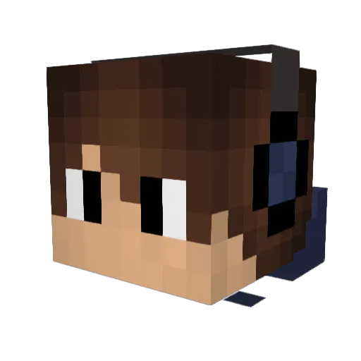NudeG4amer Minecraft avatar head, 3D render