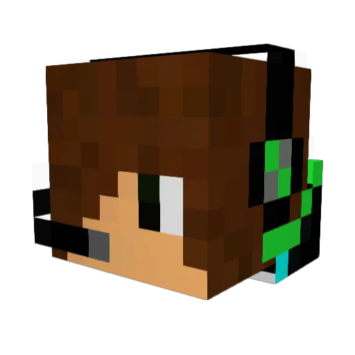 Nudel_007 Minecraft avatar head, 3D render