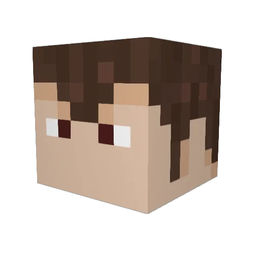 Nudgem Minecraft avatar head, 3D render