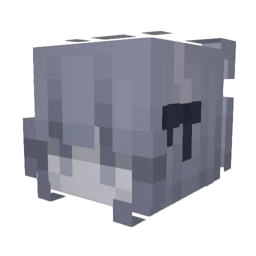 Nudi Minecraft avatar head, 3D render
