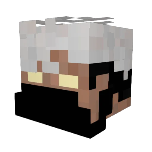 Nudzk Minecraft avatar head, 3D render