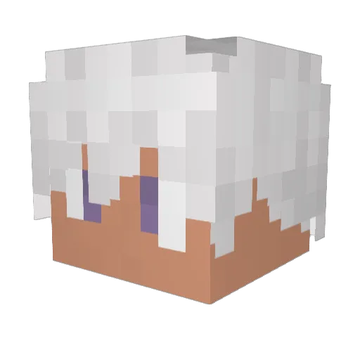 Nue_wH1T3 Minecraft avatar head, 3D render