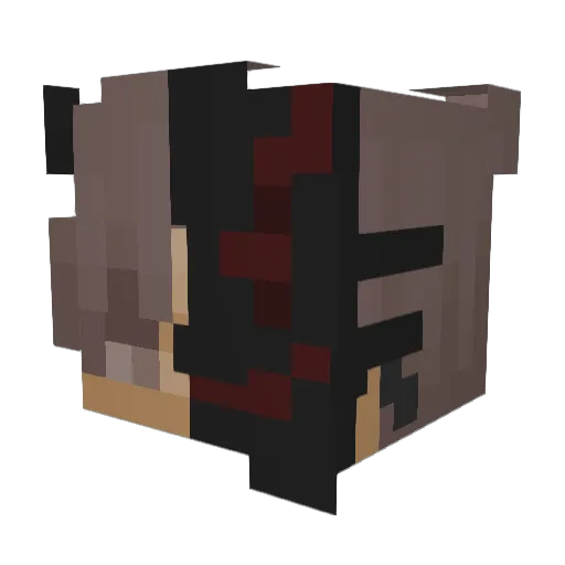 Nuerox Minecraft avatar head, 3D render