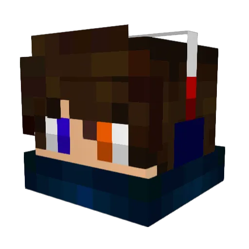 Nuesek Minecraft avatar head, 3D render