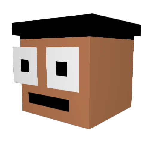 Nueter Minecraft avatar head, 3D render