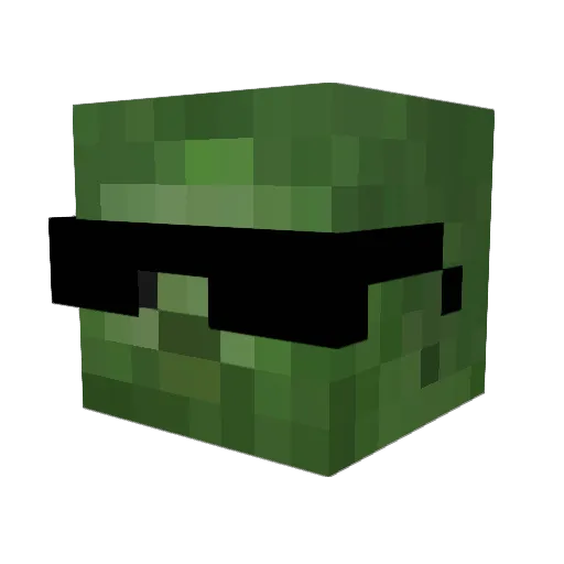Nuetugumi Minecraft avatar head, 3D render