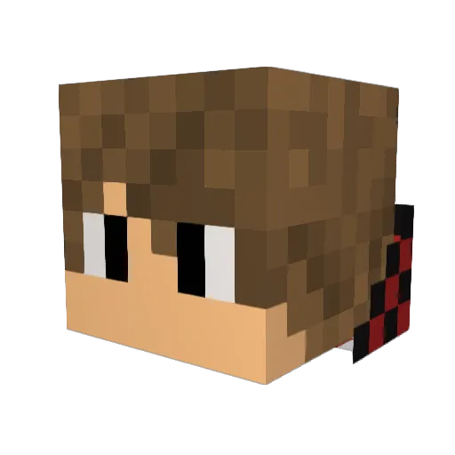 Nufen Minecraft avatar head, 3D render